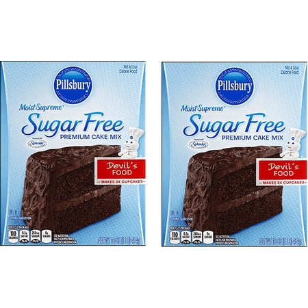 Pillsbury Moist Supreme Sugar Free Cake & Cupcake Baking Mix Value Bundle, Devil's Food Cake 16 oz, 2 Pack