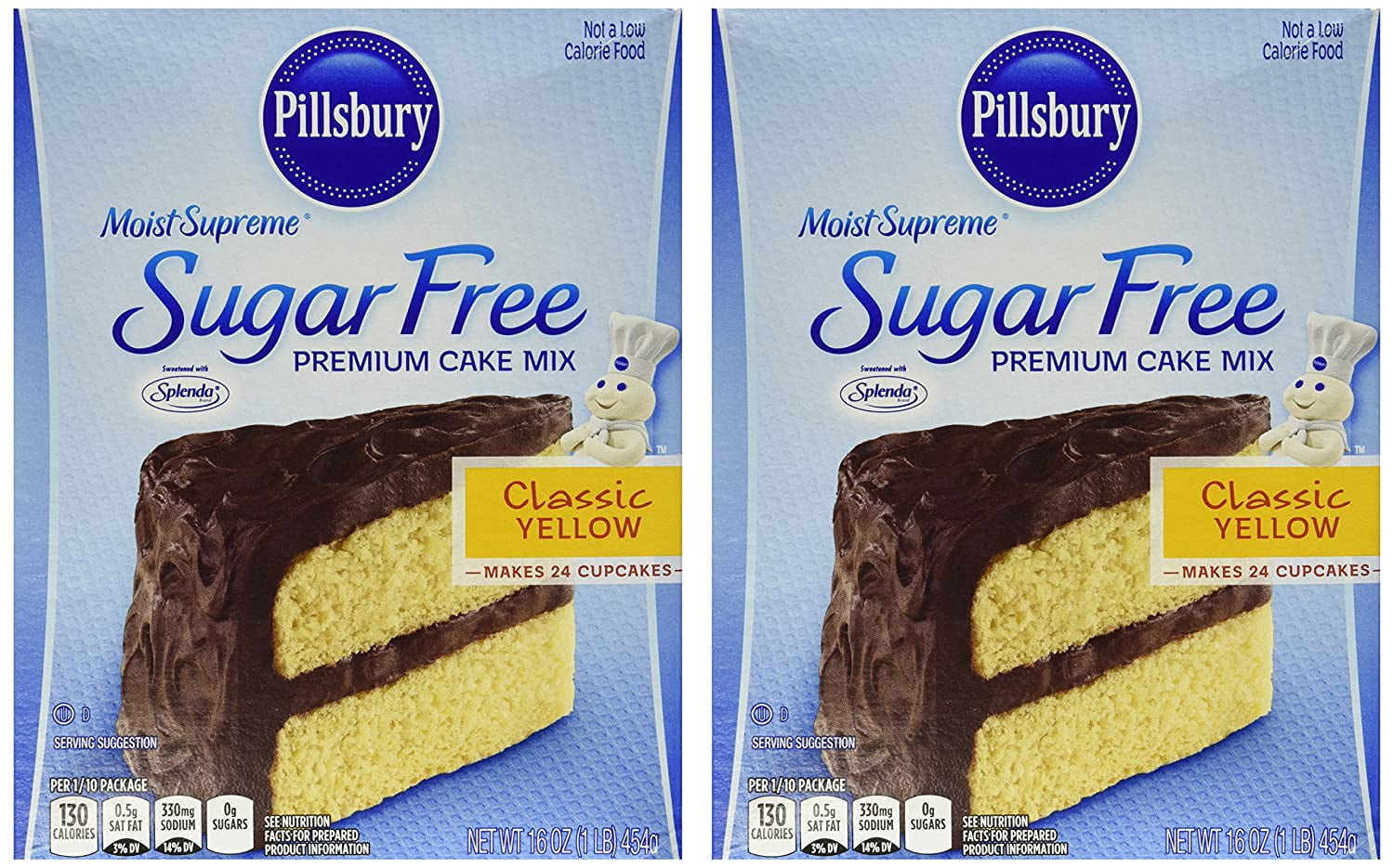 Pillsbury Moist Supreme Sugar Free Classic Yellow Premium Cake Mix (Pack of 2)