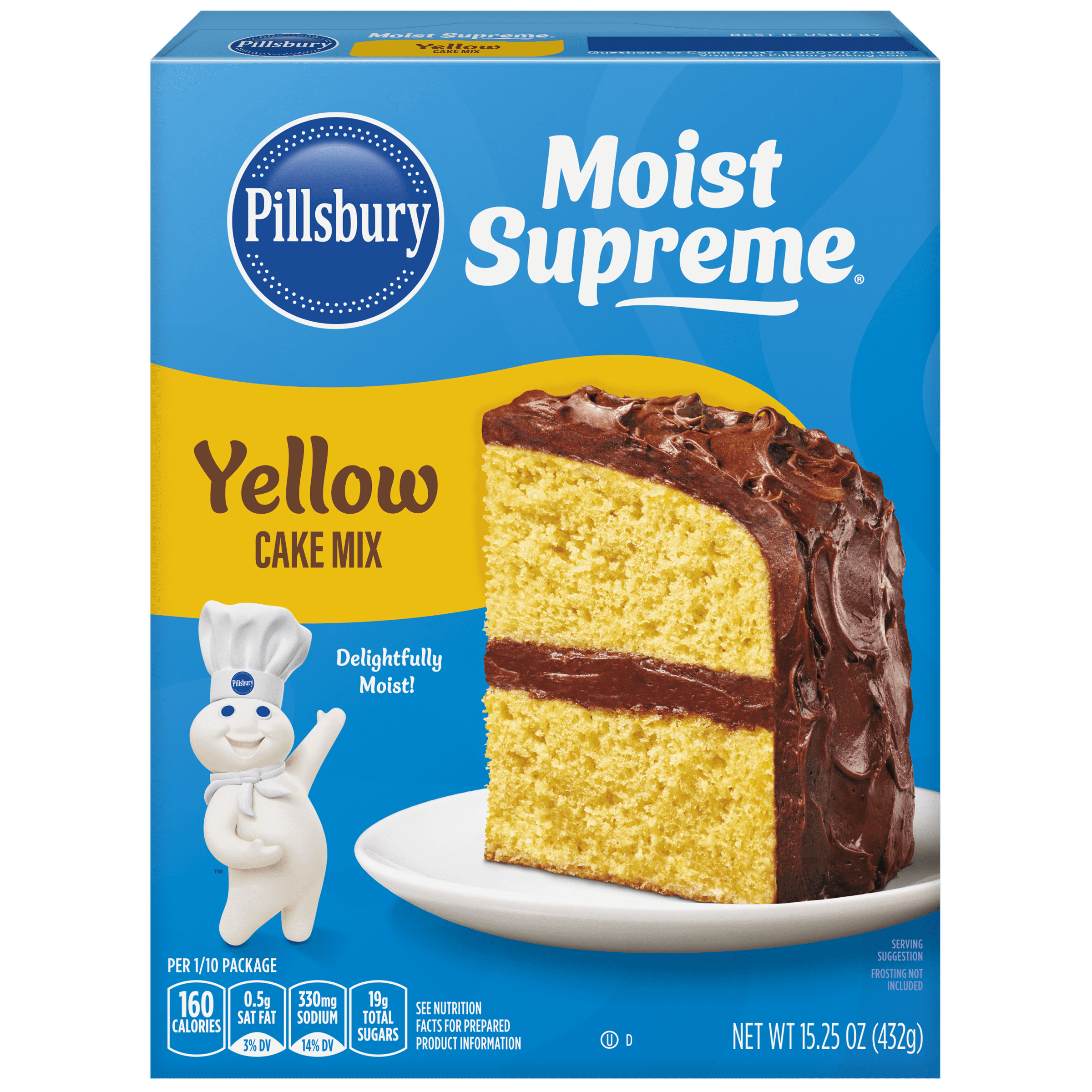 Pillsbury Moist Supreme Yellow Cake Mix, 15.25 Oz Box