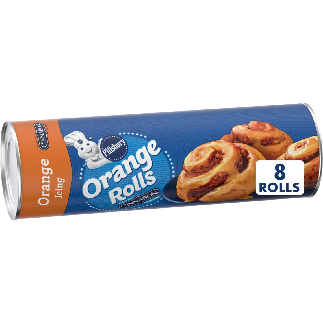 Pillsbury Orange Rolls with Cinnabon Cinnamon and Orange Icing, 8 Count, 13.9 oz
