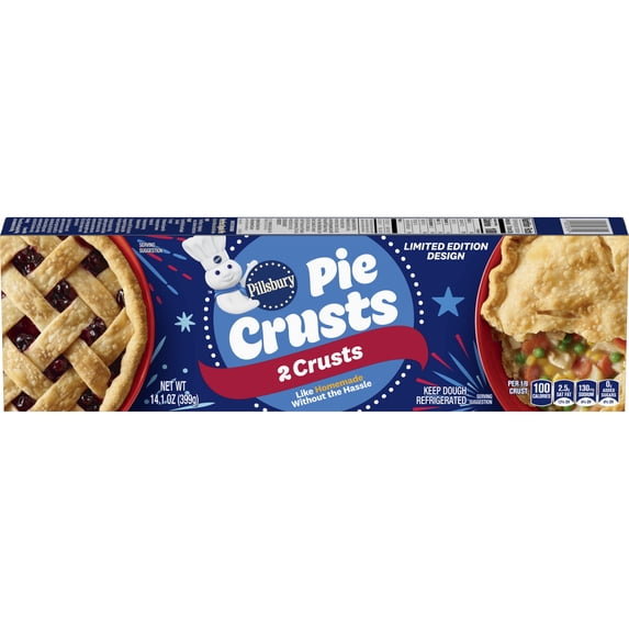 Pillsbury Premade Refrigerated Pie Crust, Two Pie Crusts, 14.1 oz