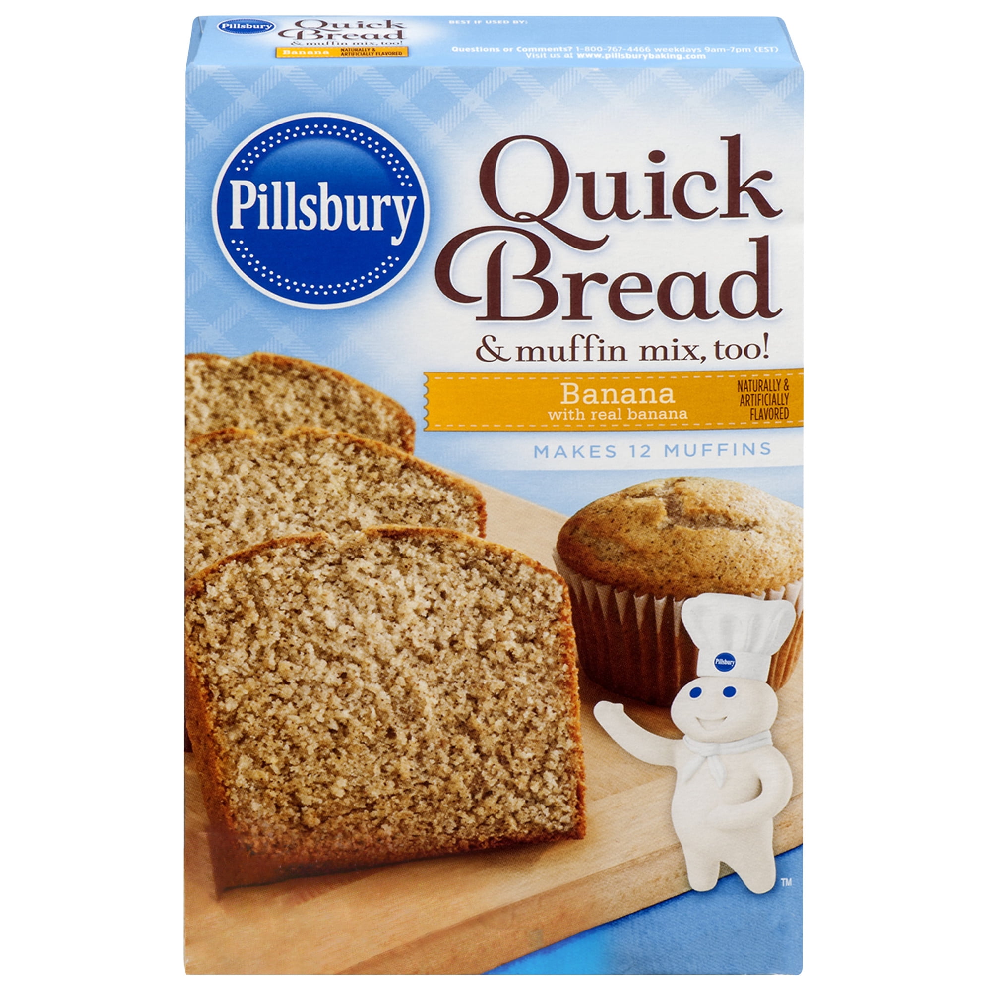 Pillsbury Quick Bread Banana Bread and Muffin Mix, 14 Oz Box