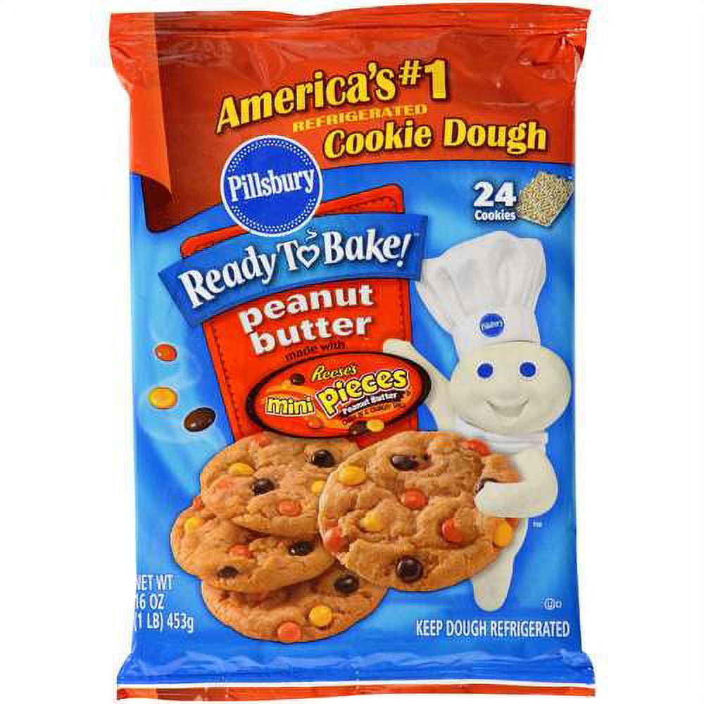 Pillsbury Ready To Bake! Peanut Butter Reese's Mini Pieces Cookie Dough, 16 Oz.