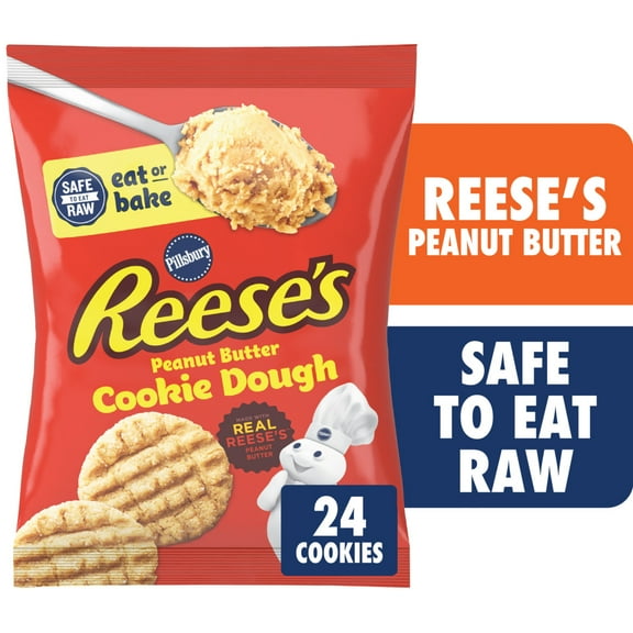 Pillsbury Ready to Bake Cookie Dough, REESE'S Peanut Butter, Makes 24 Cookies, 16 oz