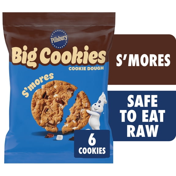 Pillsbury Ready to Bake! Big Cookies S'mores Cookie Dough, 6 Count, 14 oz