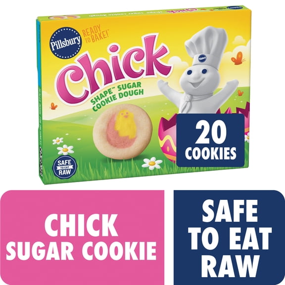 Pillsbury Ready To Bake Chick Shape Sugar Cookie Dough, 20 Cookies, 9.1 oz.