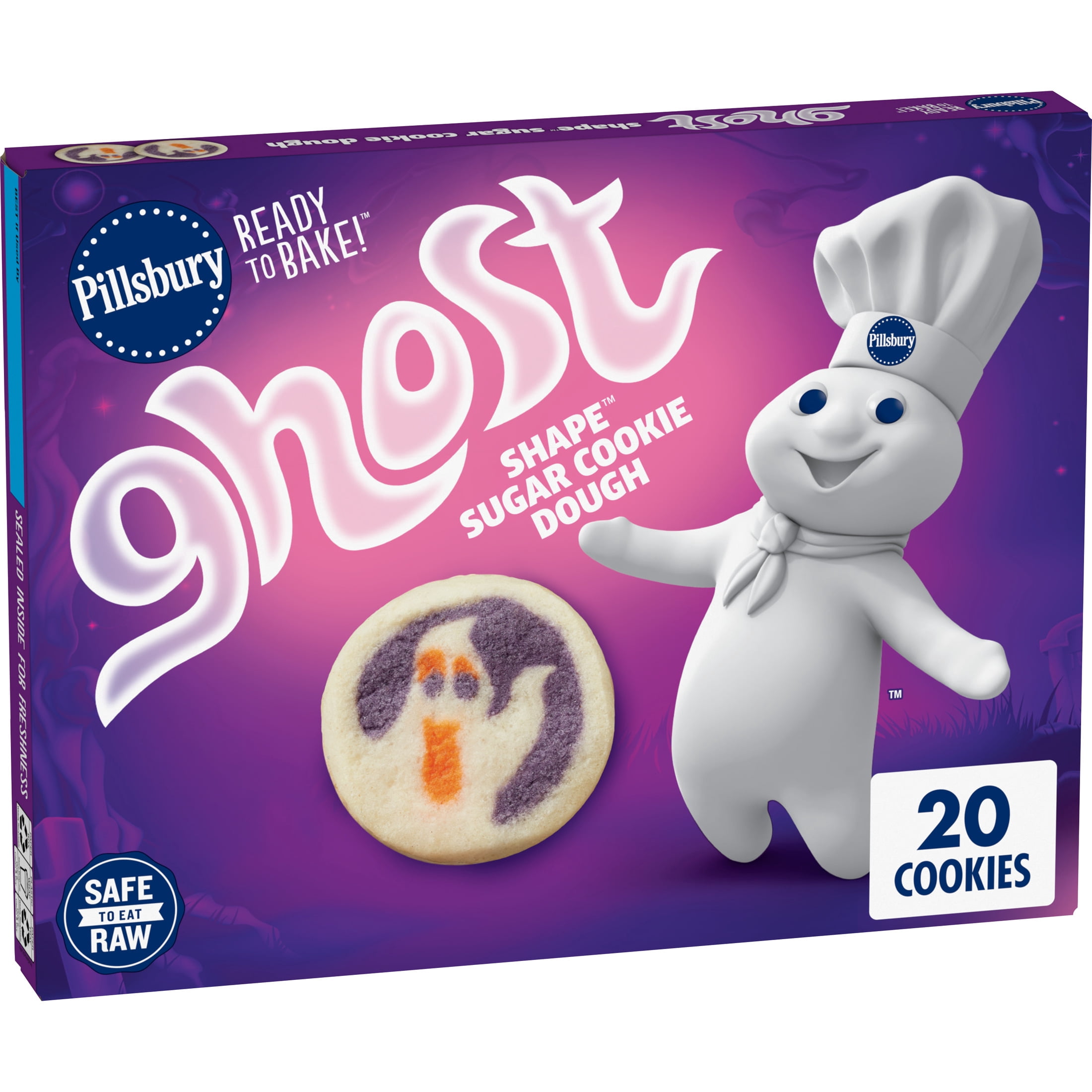 Pillsbury Ready to Bake Ghost Shape Sugar Cookie Dough, 9.1 oz