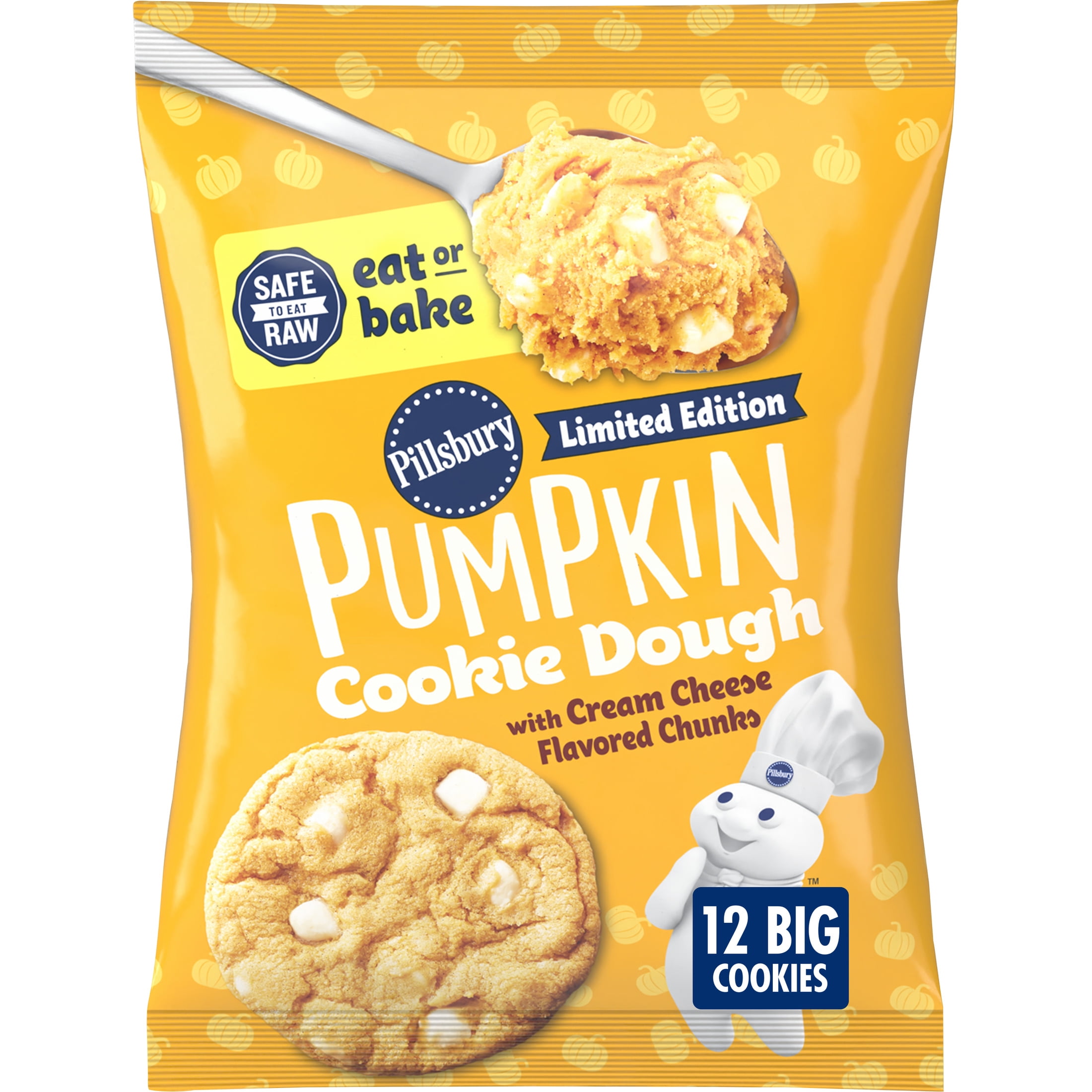 Pillsbury Limited Edition Pumpkin Cookie Dough with Cream Cheese Flavored Chunks, 14 oz