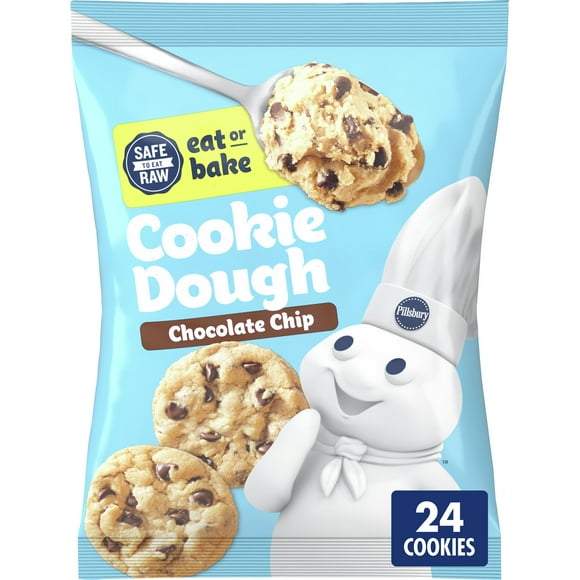 Pillsbury Ready to Bake Refrigerated Chocolate Chip Cookie Dough, 24 Cookies, 16 oz