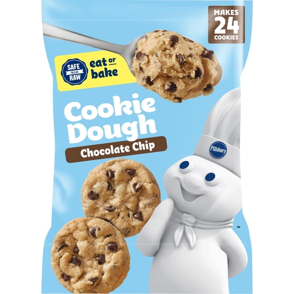 Pillsbury Ready to Bake Chocolate Chip Cookie Dough, Makes 24 Cookies, 16 oz