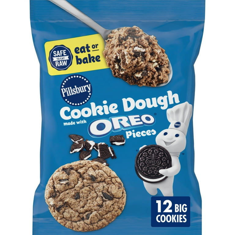 Pillsbury Cookie Dough Made with OREO Pieces, Makes 12 Big Cookies