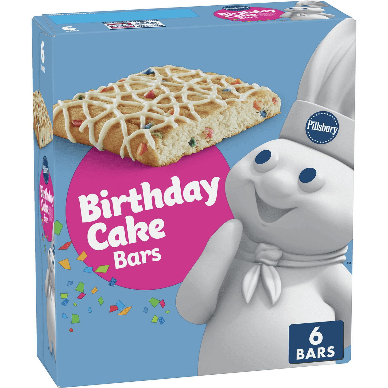 Pillsbury Soft-Baked Birthday Cake Bars, 6 Bars, 5.34 oz