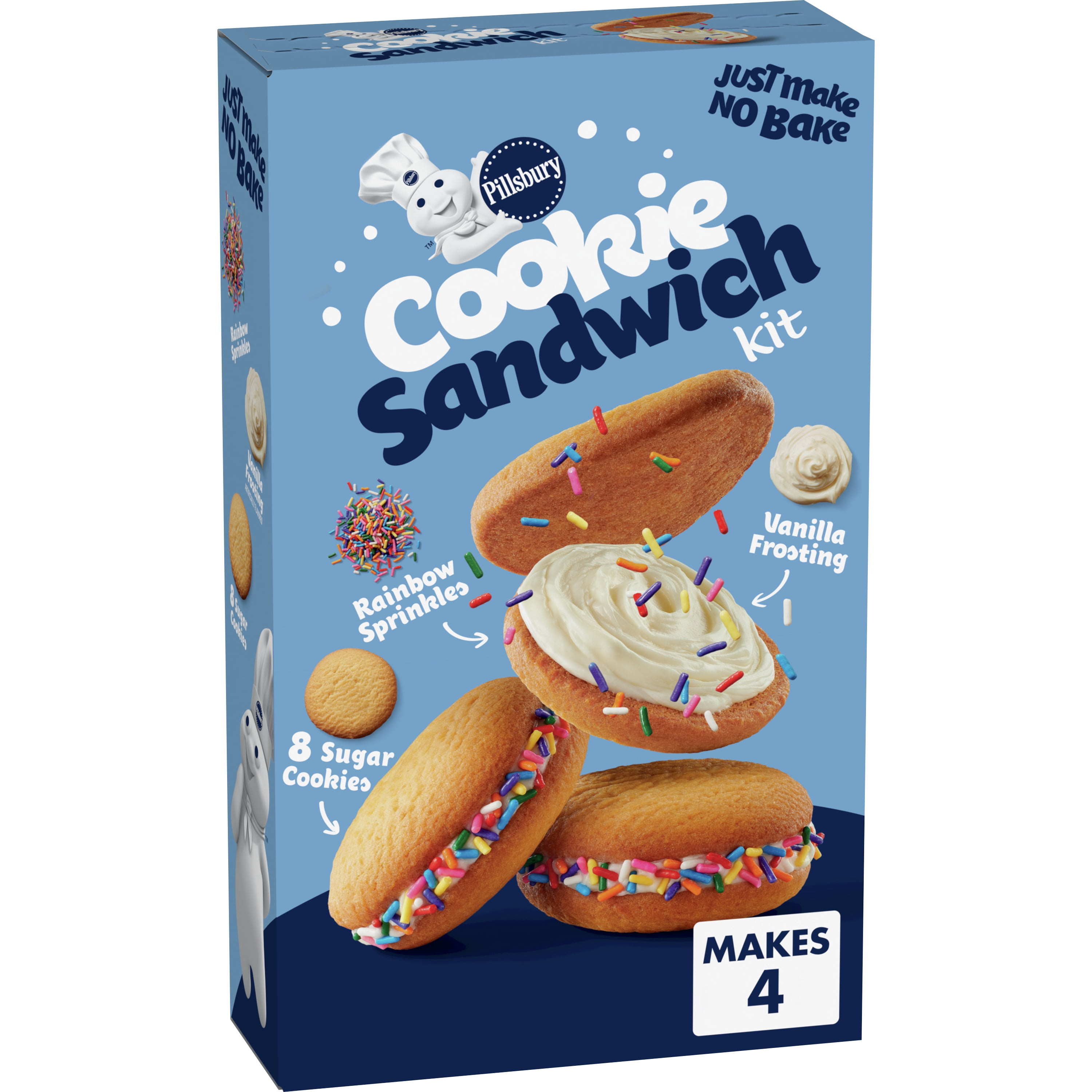 Pillsbury Soft Baked Cookie Sandwich Kit, Vanilla Frosting and Rainbow