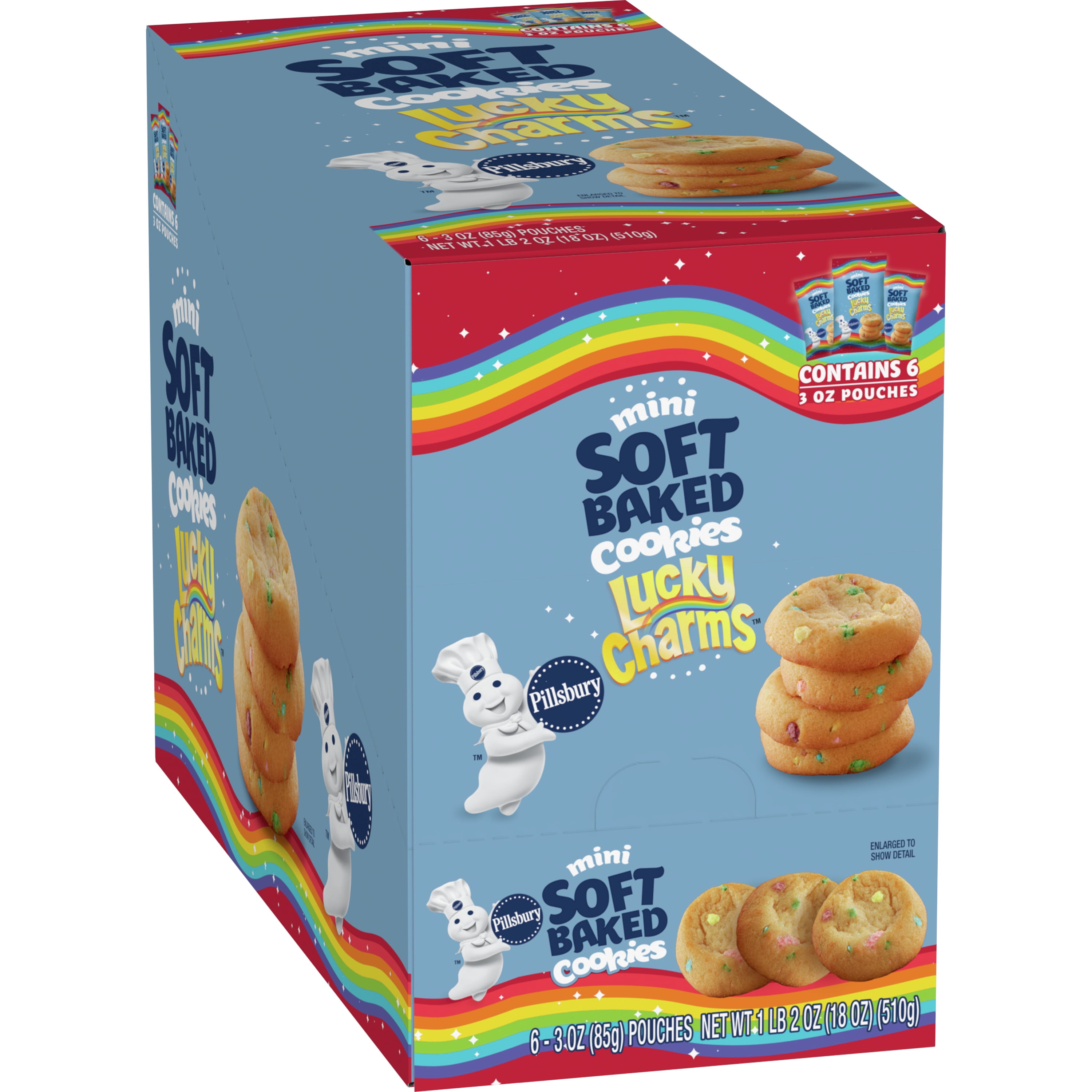 Pillsbury Soft Baked Lucky Charms Cookies 6 Count, 18 OZ