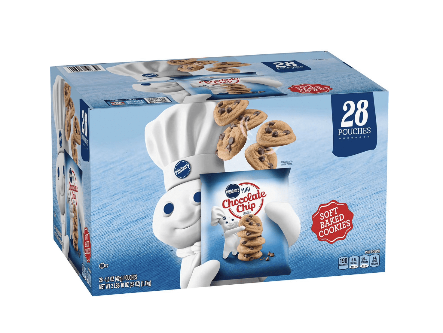 Pillsbury Soft Baked Mini Chocolate Chip Cookies, 1.5 oz., 28 pk.