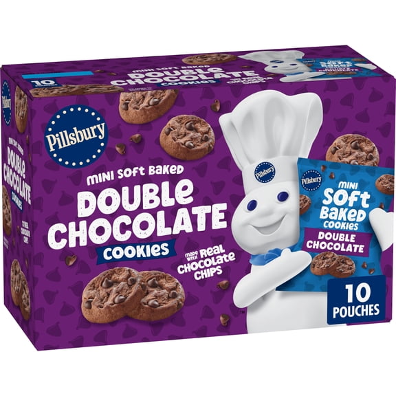 Pillsbury Mini Soft Baked Cookies, Double Chocolate, Snack Packs, 10 ct, 10 oz