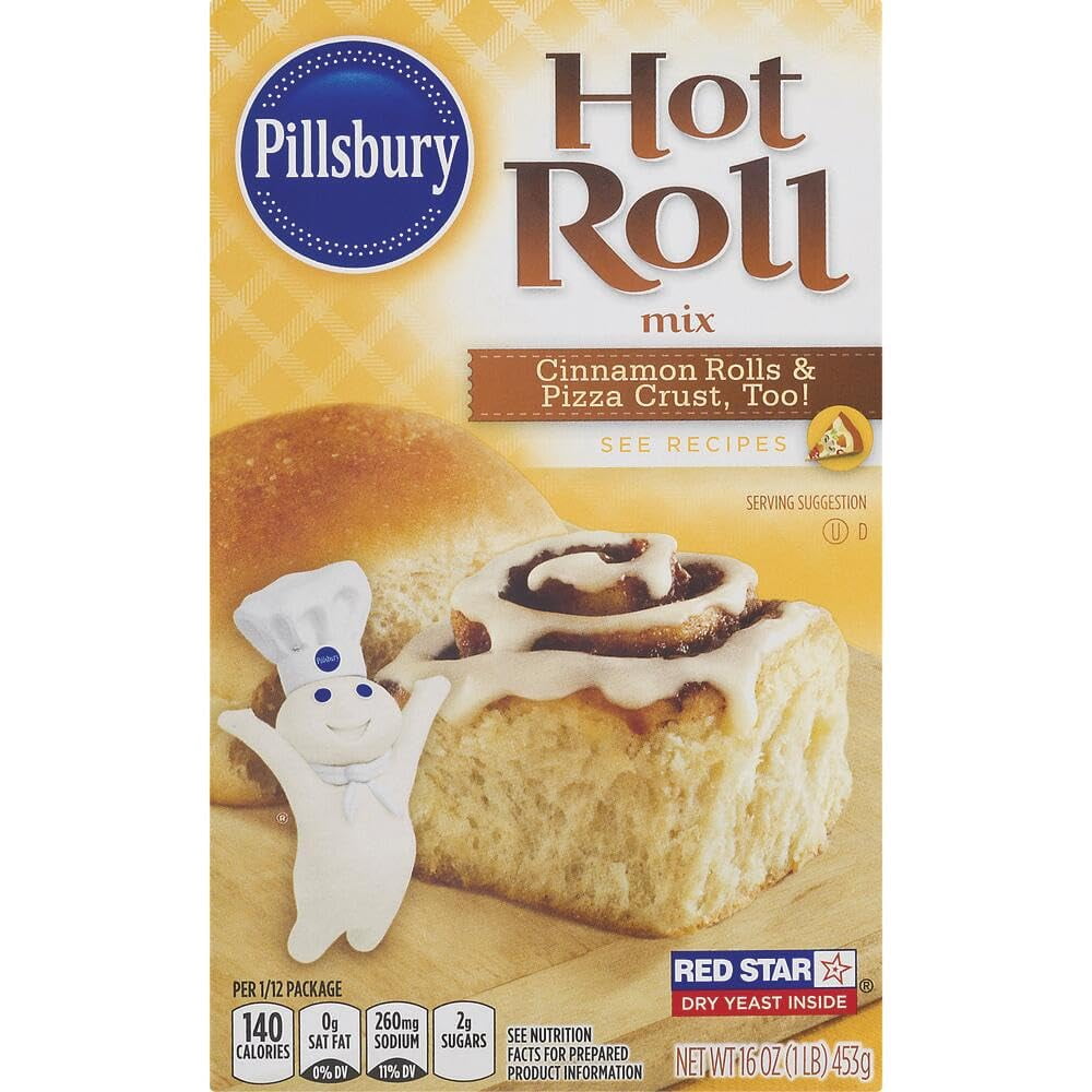 Pillsbury, Hot Roll Mix, 16 Oz, Pack of 4, Includes Yeast Packet ...