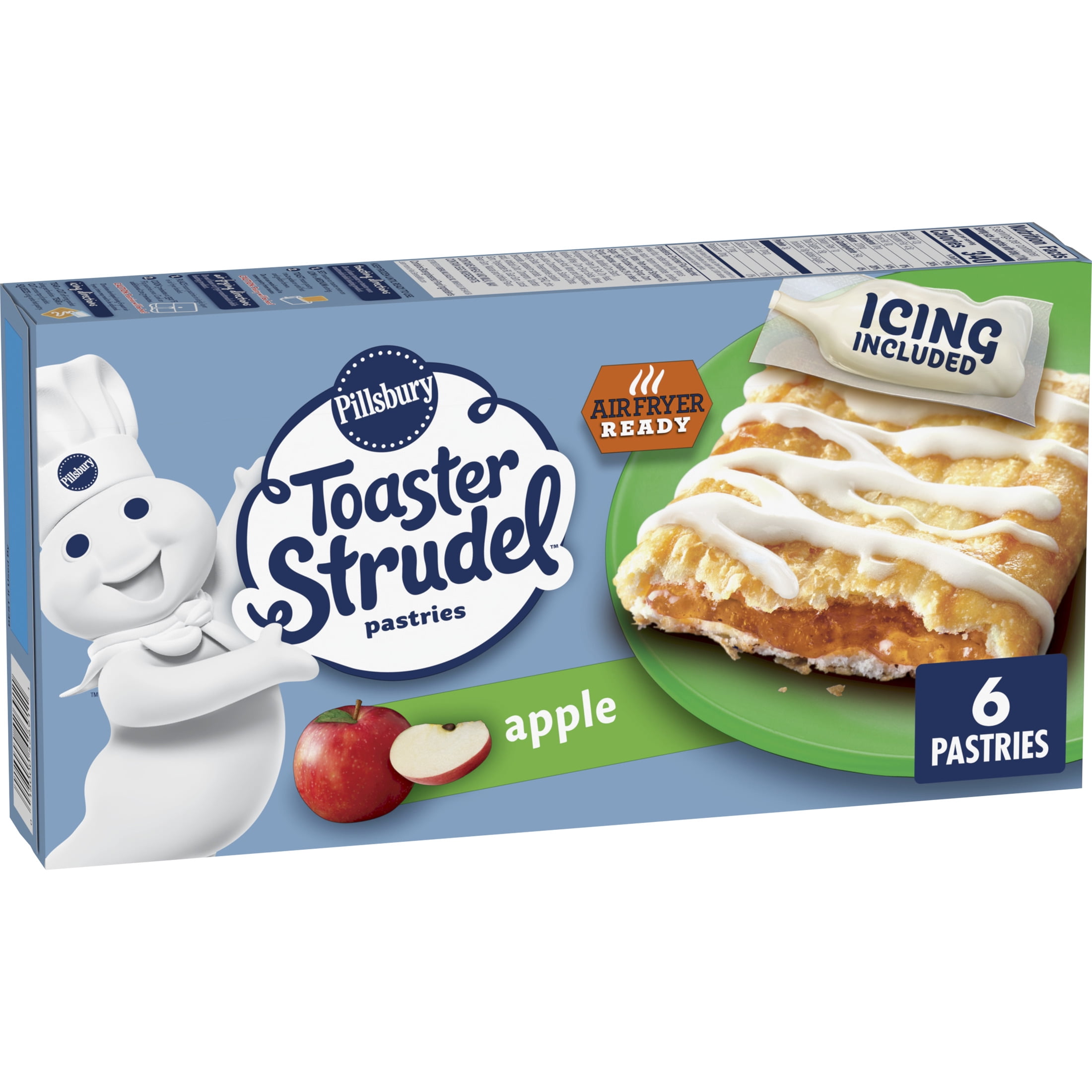 Pillsbury Frozen Toaster Strudel Pastries, Apple, 6 Ct, 11.7 oz