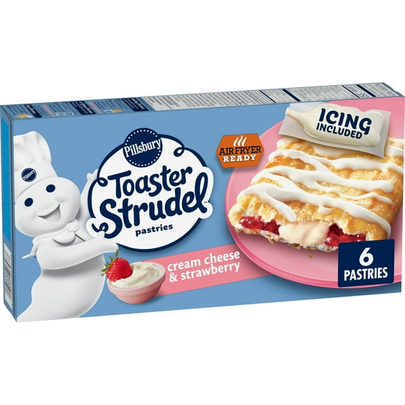 Pillsbury Frozen Toaster Strudel Pastries, Cream Cheese and Strawberry, 6 Count, 11.7 oz