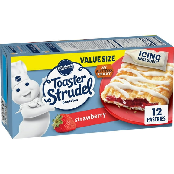 Pillsbury Frozen Toaster Strudel Pastries, Strawberry, 12 Ct, 23.4 oz