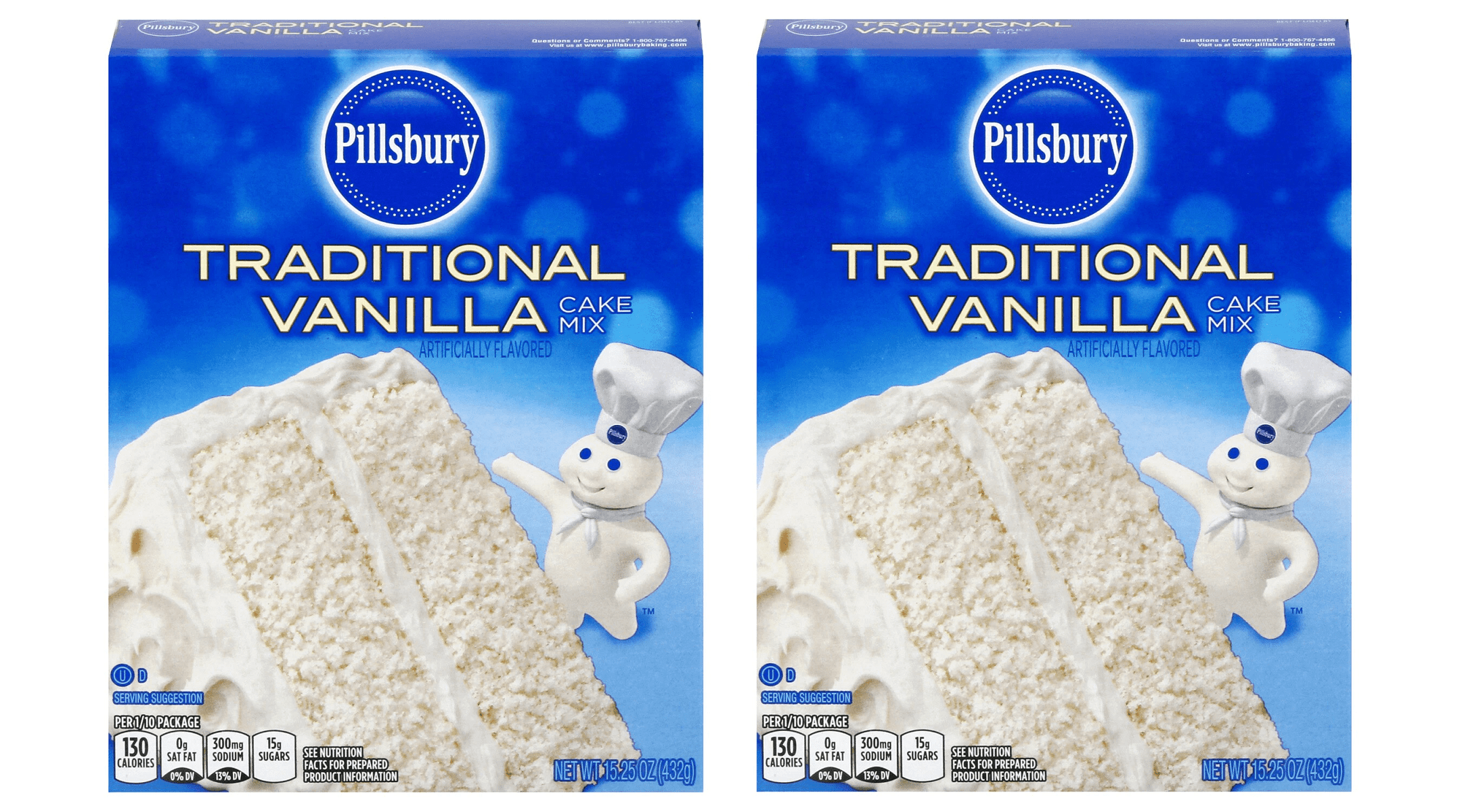 Pillsbury Traditional Vanilla Cake Mix, 15.25-oz, 2 Pack