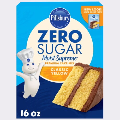 Pillsbury Zero Sugar Moist Supreme Yellow Premium Cake Mix 16 oz - Pack of 2