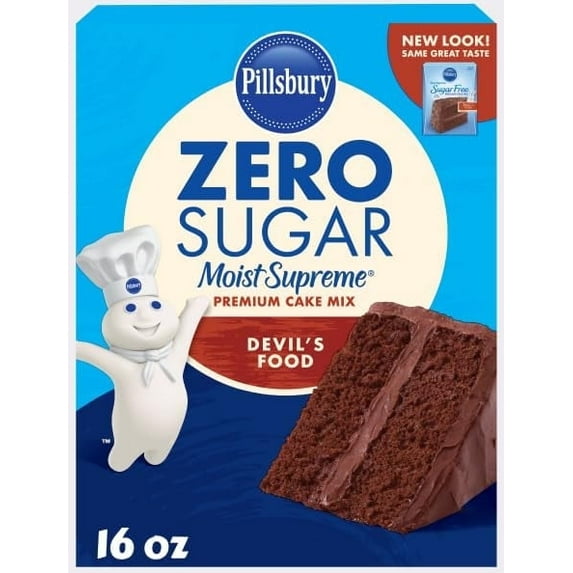 Pillsbury, Zero Sugar, Premium Cake Mix, Devil's Food, 16 oz (454 g)