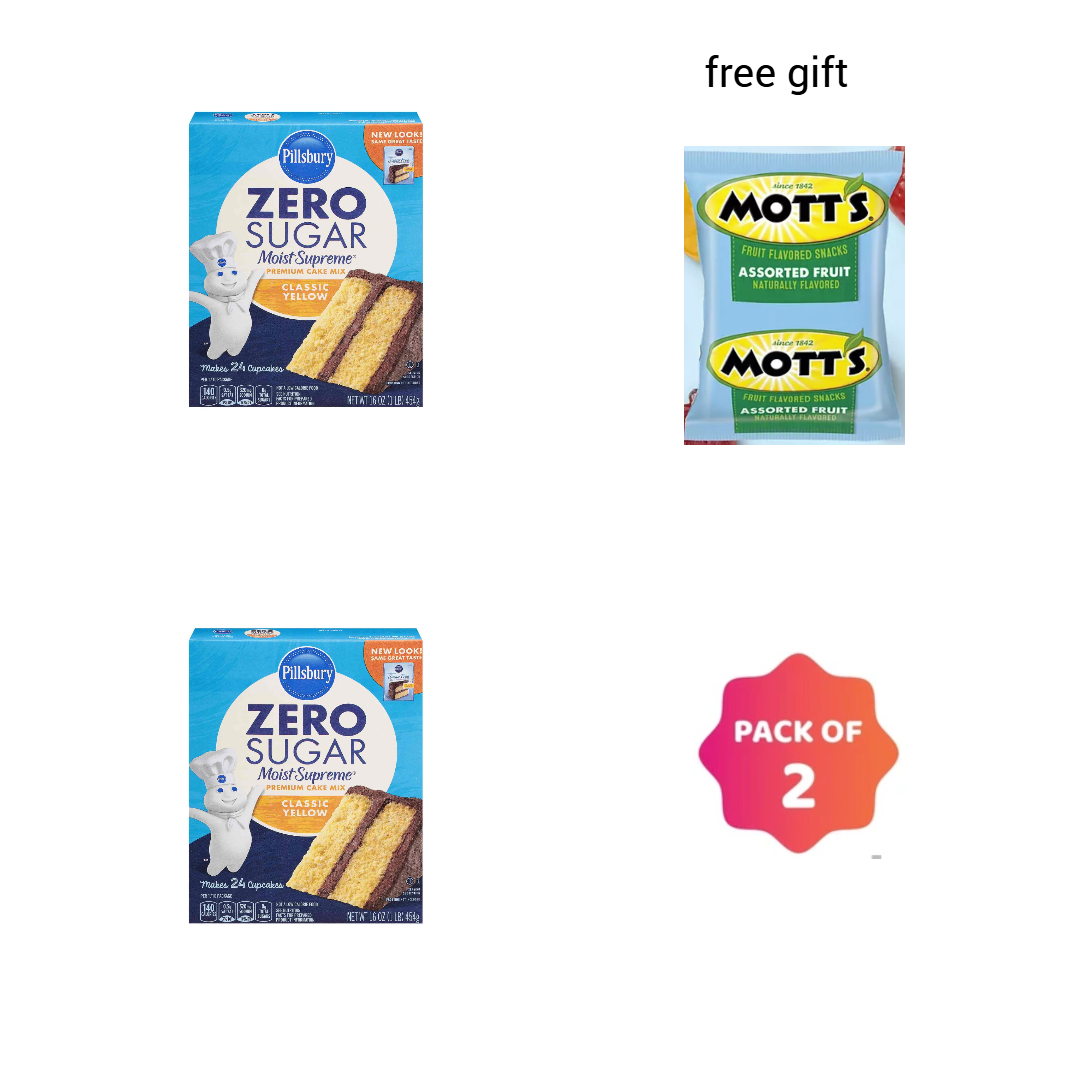 Pillsbury Zero Sugar Yellow Cake Mix 16 oz pack of 2 - Walmart.com