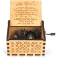 thumbnail image 1 of PillyBalla Music Box Hand Crank Engraved Musical Box-U R My Sunshine Mechanism Antique Vintage Personalizable Gift for Dear Mother from Son on Birthday Party, 1 of 5
