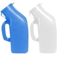thumbnail image 1 of 2Packs Urinals for Men Thick Firm Portable Urinal, Urine Collection for Hospital, Elderly and Emergency (White & Blue) -1200ml, 1 of 7