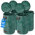 Pilntons 4 Pack 32 Gallons Reusable Yard Waste Bags with Zipper Lid