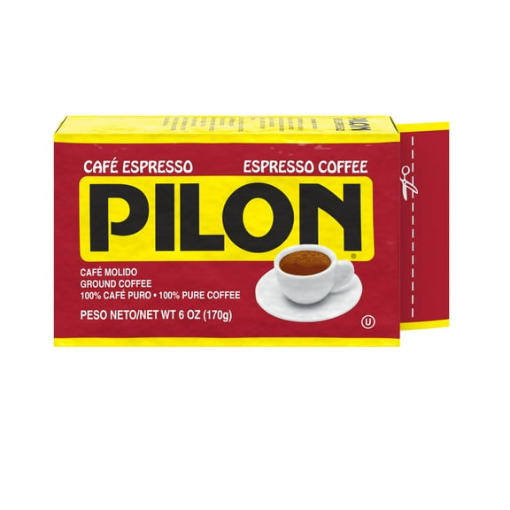 Pilon Ground Espresso Coffee, 6-Ounce Brick