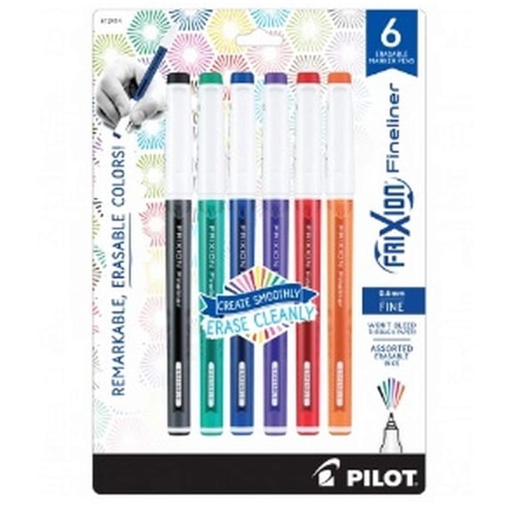 Pilot Pen Corporation of America Frixion Fineliner 6pk Assorted Colors
