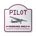 thumbnail image 1 of Pilot 14" X 14" Sign | Indoor/Outdoor Plastic | SignMission Designer Parking Air Plane Cessna Fly Beechcraft Airplane Aviation Novelty Gift Funny Joke Gag Road Garage, 1 of 4