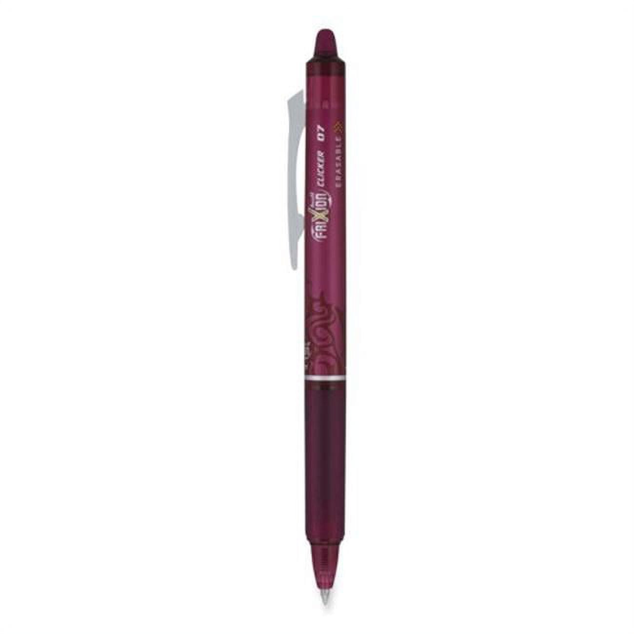 Pilot 15131 7 mm Fine Tip FriXion Clicker Erasable Retractable Gel Pen - Burgundy
