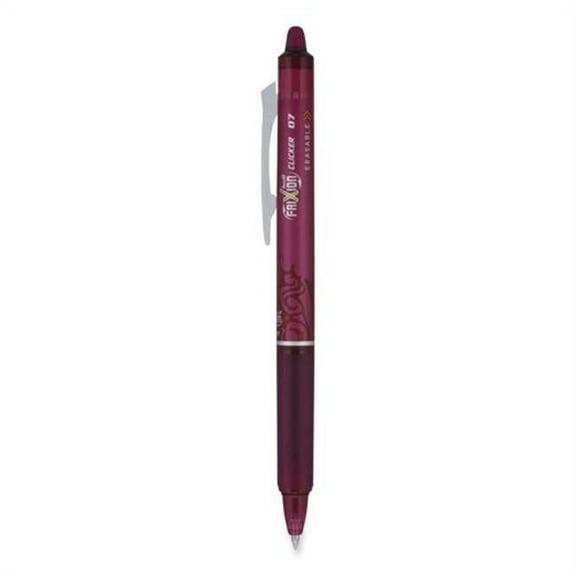 Pilot 15131 7 mm Fine Tip FriXion Clicker Erasable Retractable Gel Pen - Burgundy