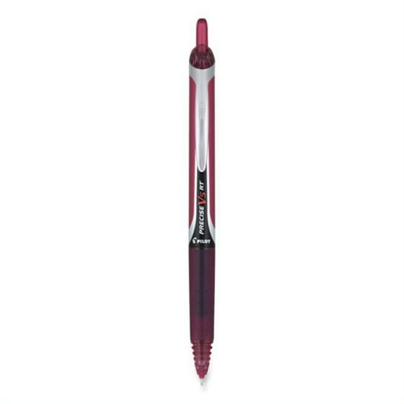 Pilot 15137 5 mm Extra-Fine Tip Precise PV5 RT Retractable Roller Ball Pen - Burgundy