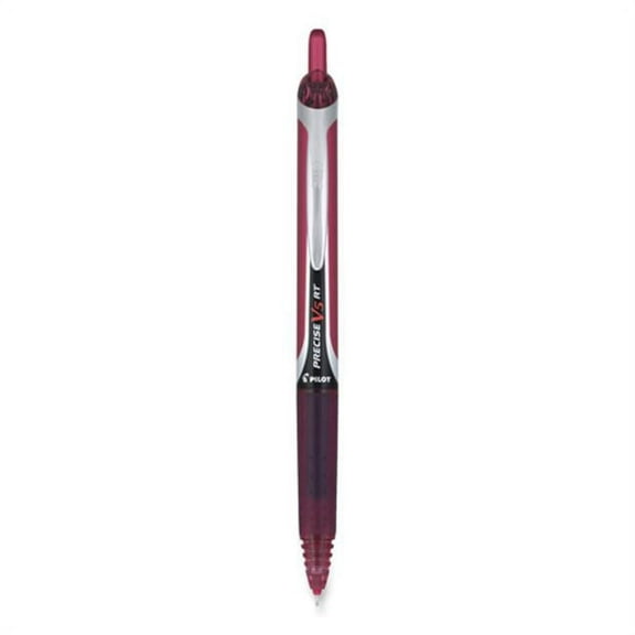 Pilot 15137 5 mm Extra-Fine Tip Precise PV5 RT Retractable Roller Ball Pen - Burgundy