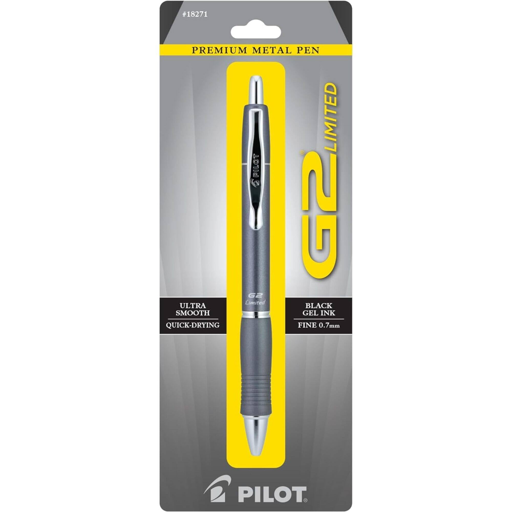 Pilot 18271 G2 Black Metal Ultra Smooth Premium Rollerball Pen