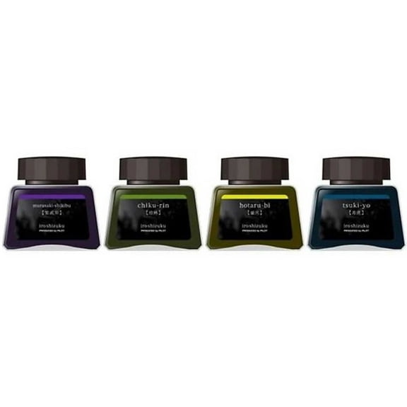 Pilot 18431 Iroshizuku 30 ml Ink Bottles, Set of 4, Midnight