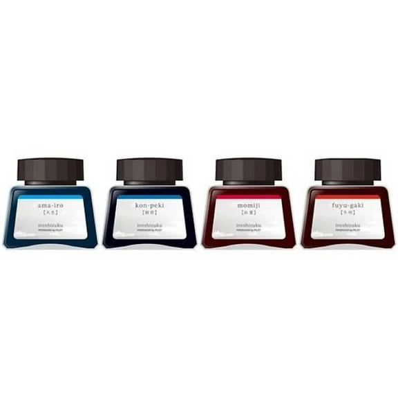 Pilot 18441 Iroshizuku 30 ml Glass Ink Bottles, Set of 4, Midday