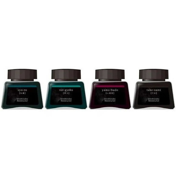 Pilot 18450 Iroshizuku 30 ml Glass Ink Bottles, Set of 4, Evening