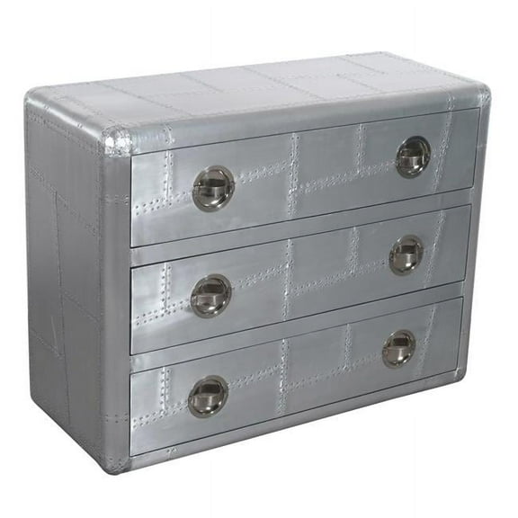 Pilot 3-Drawer Chest, Silver