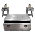 thumbnail image 1 of Pilot 3-Piece Coffee Table Set With Two 1-Drawer Side Tables in Silver, 1 of 13