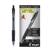 Pilot 31020 G2 Premium Retractable Gel Ink Pen, Refillable, Black Ink, .7mm, 12 Count