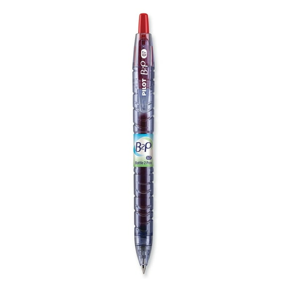 Pilot 31602 Fine 0.7 mm Retractable Red Ink B2P Bottle-2-Pen Recycled Gel Pen - Translucent Blue Barrel (1-Dozen)