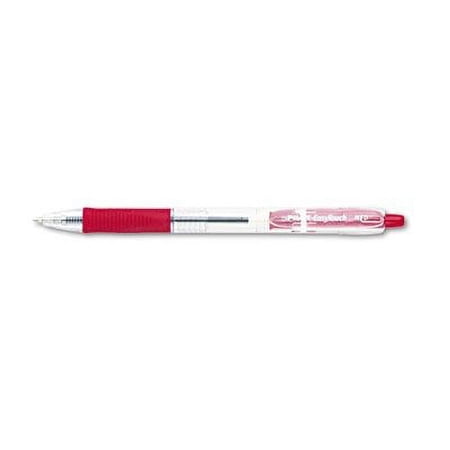Pilot 32222 Ballpoint Pen,Retract./Refill,1DZ,Medium Pt,CL/Red Ink