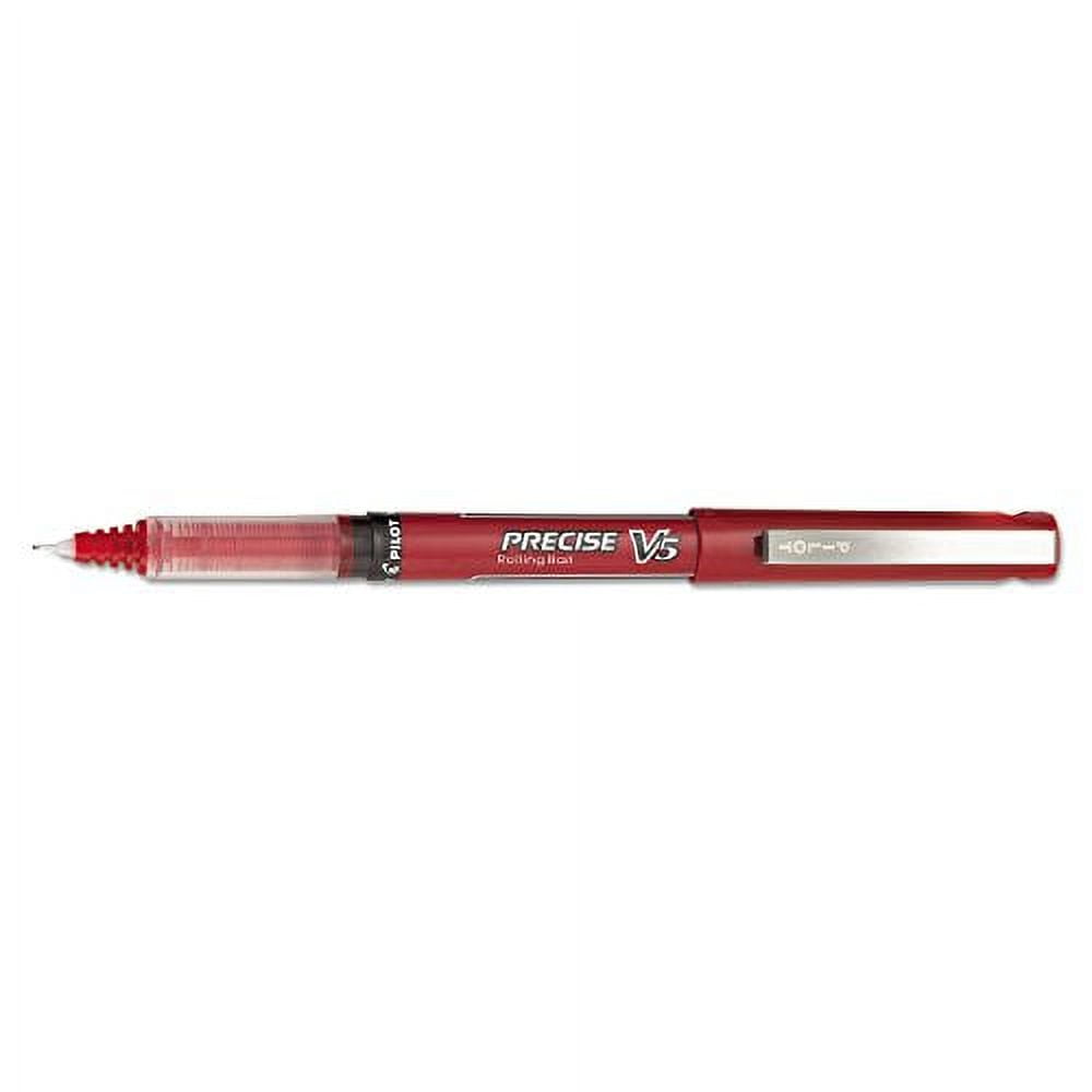 Pilot 35336 Precise V5 Roller Ball Stick Pen, Precision Point, Red Ink.5mm, Dozen