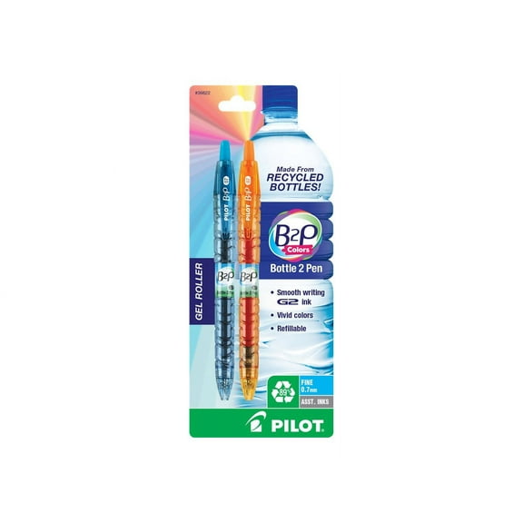 Pilot 36622 B2P Bottle-2-Pen Recycled Gel Pen, Assorted, Pack of 2