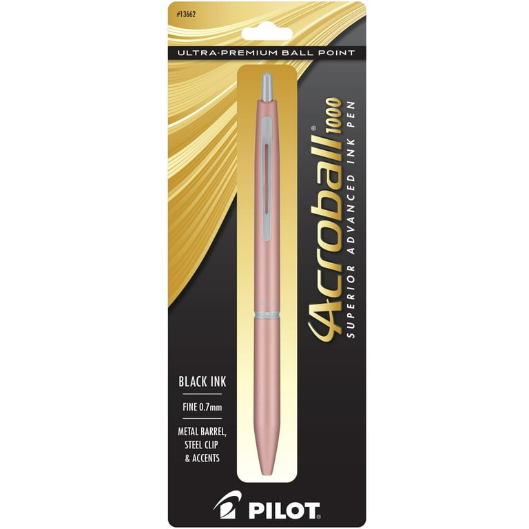 Acroball Ballpoint Pen - Fine Pen Point - 0.7 mm Pen Point Size - Refillable - Retractable - Black Gel-based Ink - Navy Metal Barrel - Tungsten Carbide Tip